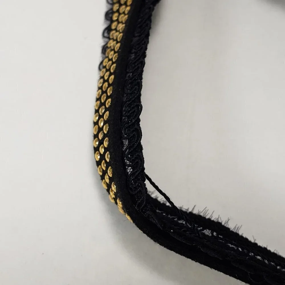 Set of 2 Chokers Gold tone Black Faux Leather Cord leaf charms, Women's Jewelry